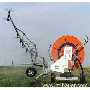 Farm Travelling Irrigator/Agriculture irrigation Equipment Aquajet hose reel irrigation for small & middle size land
